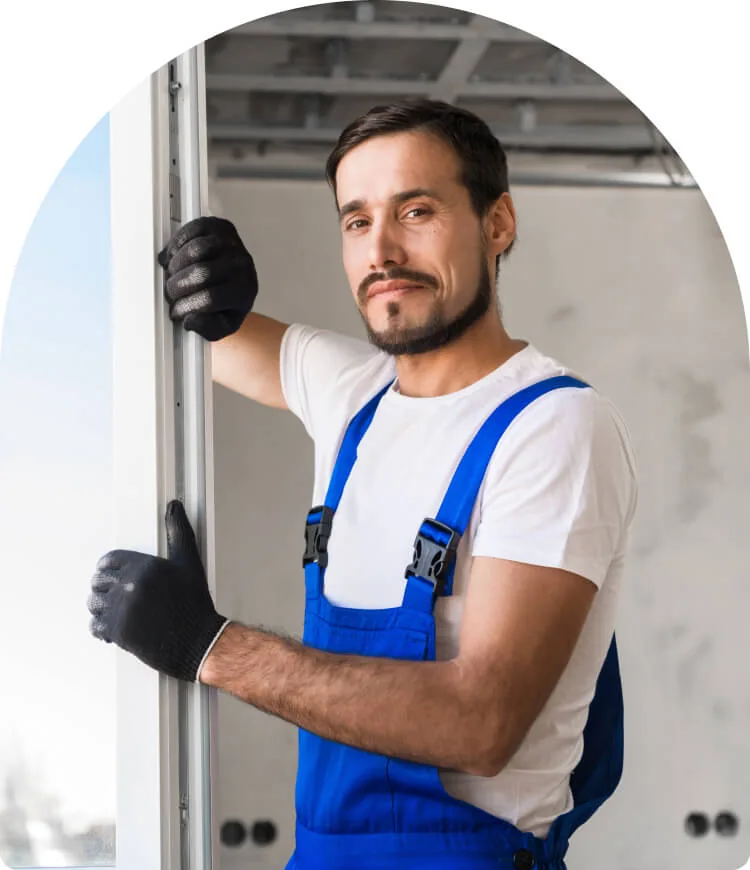 Fenstertechniker bei der Diagnose